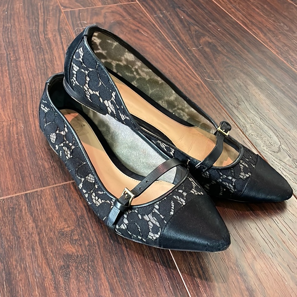 Tory Burch Black Lacy Flats
